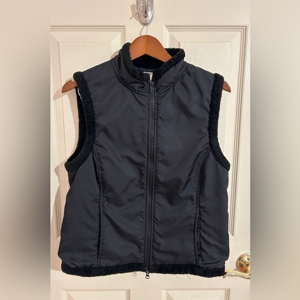 Prana Vintage Sherpa Lined Warm Vest in Black Size L Made in USA